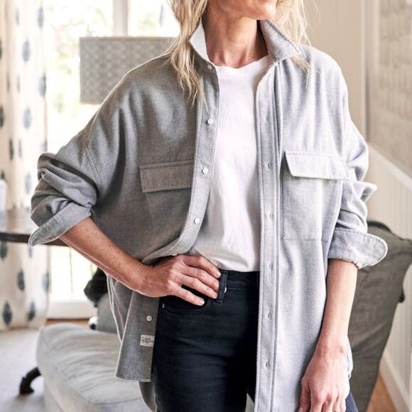 Frank & Eileen McLoughlin Gray Melange Utility Shirt Size XS/S Fireside Flannel - Picture 9 of 16